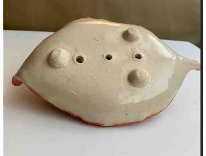 Handmade Pottery Soap Dish - leaf design