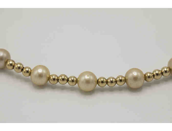 Vintage 14K gold bracelet with pearls