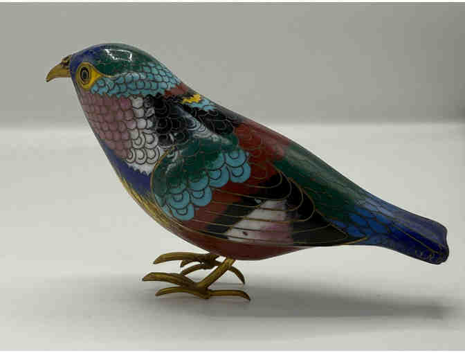 Two cloisonne birds - friends of a feather