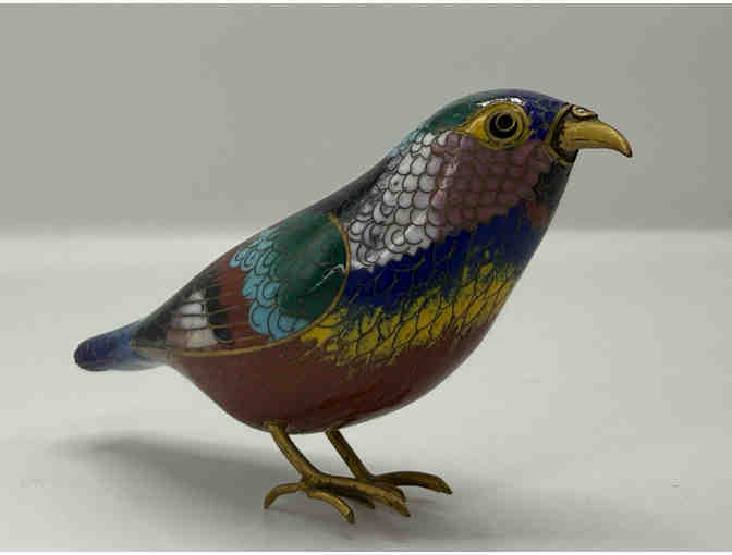 Two cloisonne birds - friends of a feather