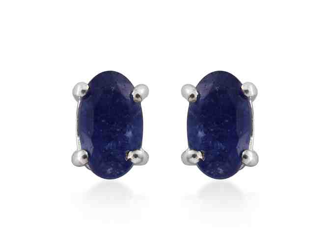 Natural Earth-Mined Blue Sapphire Stud Earrings