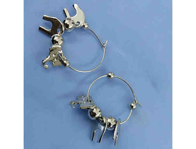 Elephant Dangle Hoop Earrings