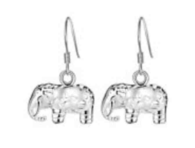 Silver Elephant Necklace with matching earrings