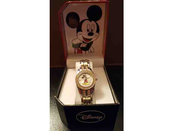 Sparkly Disney Mickey Mouse Two Tone Bracelet Watch with gift box