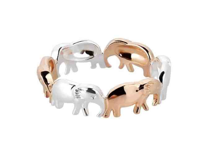 'Elephants on Parade' 925 Silver Ring ~Size10