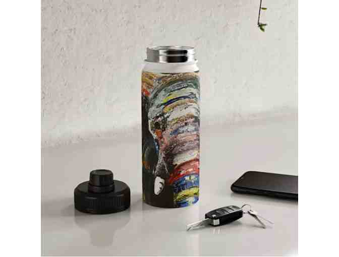 Art on Stainless Steel Water Bottle- HAPPY ELEPHANT