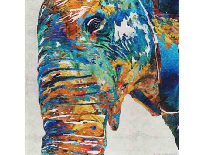 Art on Stainless Steel Water Bottle- COLORFUL ELEPHANT