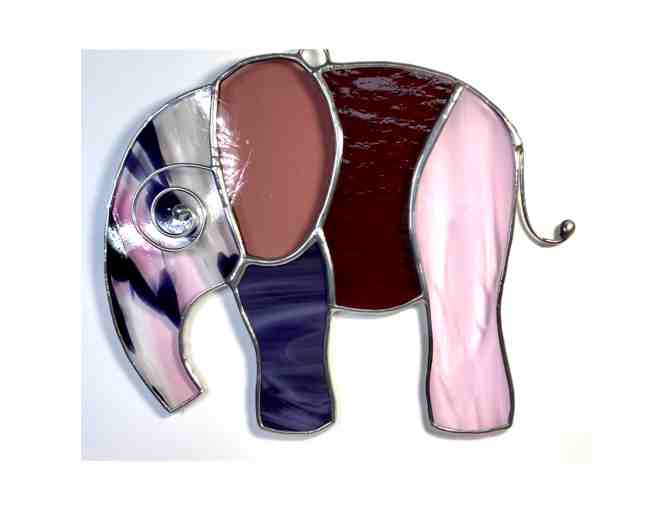 Artisan Stained Glass Elephant Suncatcher #5