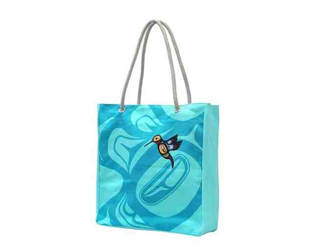 2 Indigenous Art Items: Eco-Tote and Mask (HUMMINGBIRD by Francis Dick)