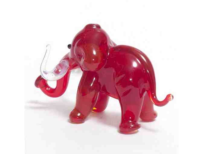 Antique BRASS Elephant Hooks (2) and Artisan Glass Mammoths (2)