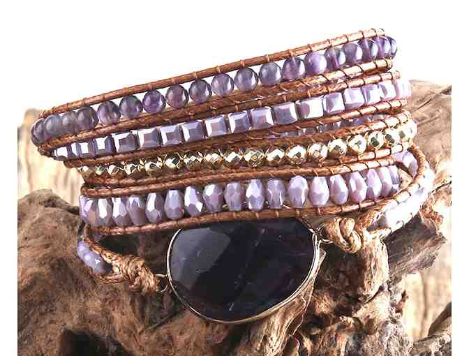 Amethyst Wrap Bracelet with Vegan Braided Cord