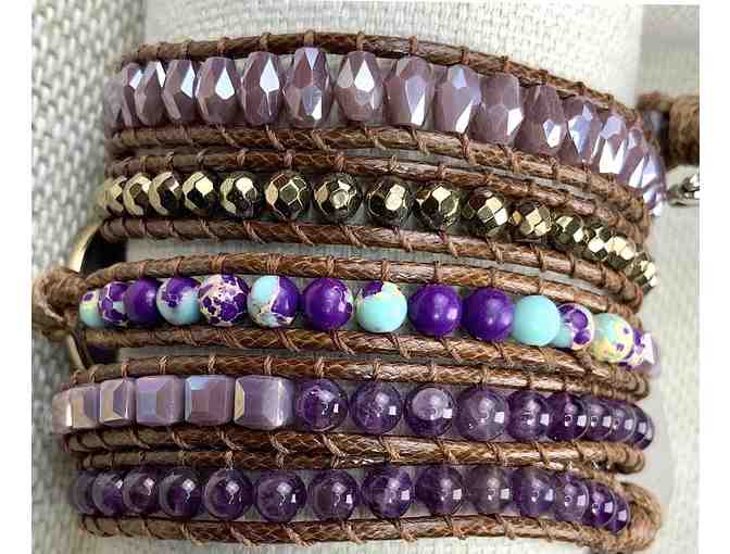 Amethyst Wrap Bracelet with Vegan Braided Cord