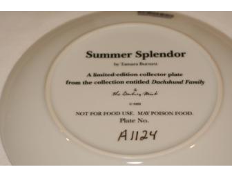 Summer Splendor Collectible Dachshund Plate by Danbury Mint