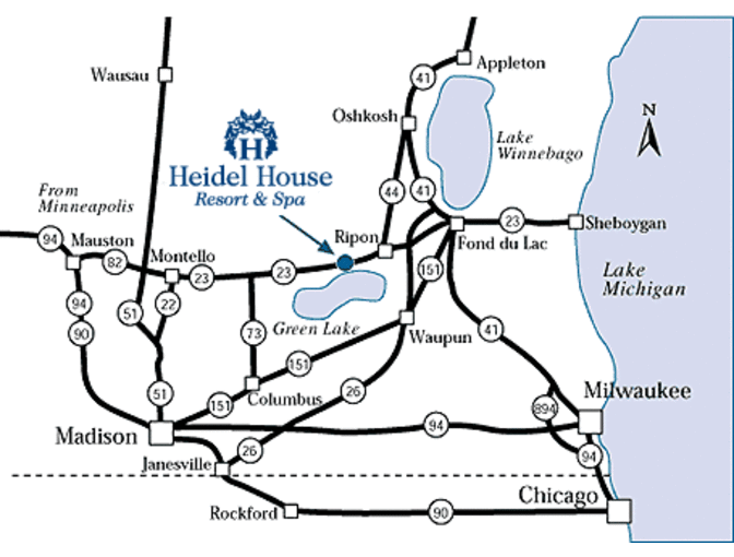 One Night Stay at the Heidel House Resort and Spa