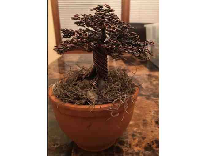 Mini Wire Tree Sculpture in Clay Pot by Karen Favreau