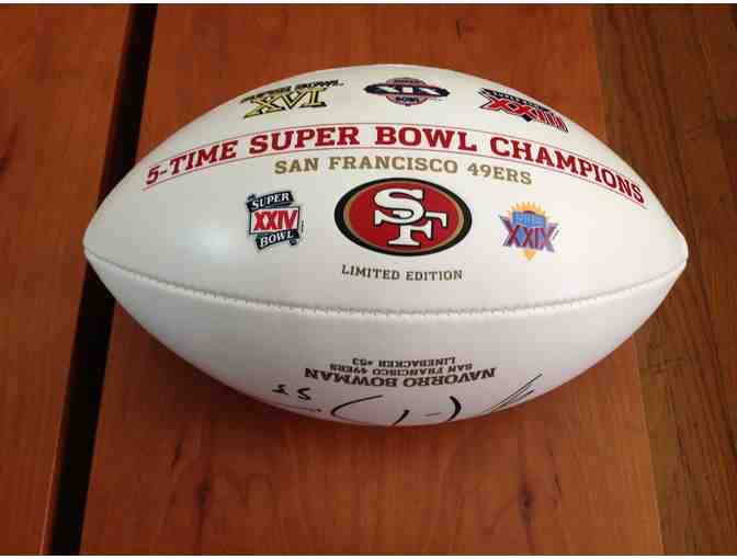 San Francisco 49ers #53 Navorro Bowan Autographed Football with COA