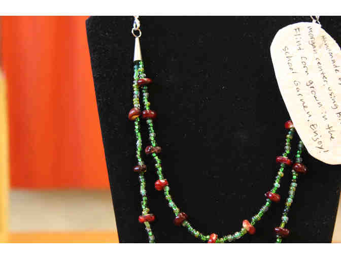 WSP 7th Grade - Colorful Flint Corn & Glass Bead Necklace and Earrings