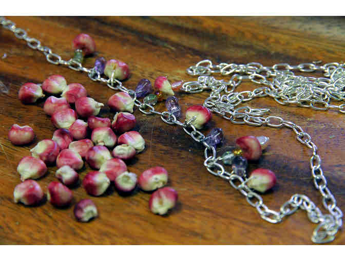 WSP 8th Grade - Amethyst and Rose Flint Corn Necklace & Earring Set