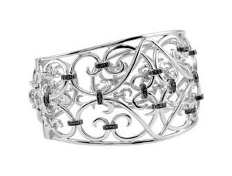 STERLING SILVER & DIAMOND CUFF