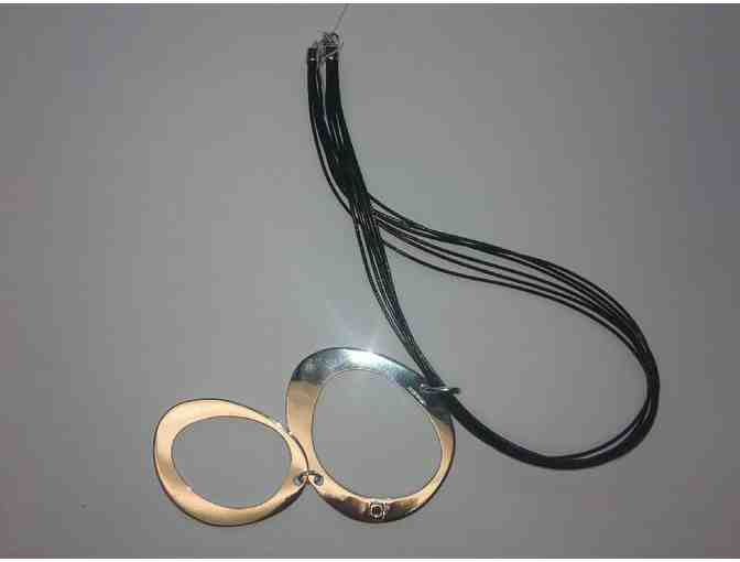 Two Circle, Black Cord Elle Necklace - LaNard Jewelry