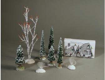 Village Collectibles by Dept 56: Snowing Evergreens, Frosty Light Sprays, Winter Birch Tree & Lights