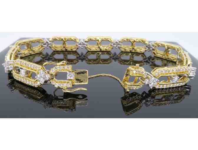4.00 Carat Diamond and Two-Tone Gold Bracelet