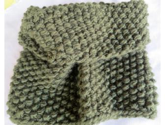 Moss Green Knitted Cowl Scarf