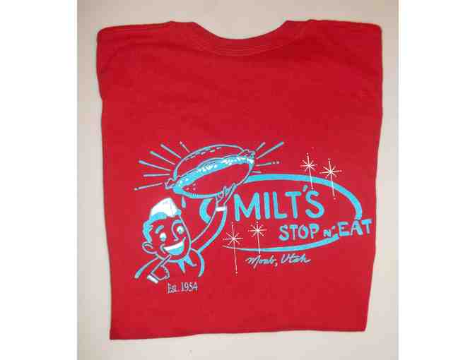 Milt's Stop & Eat $15 Gift Certificate, sticker and T-Shirt!