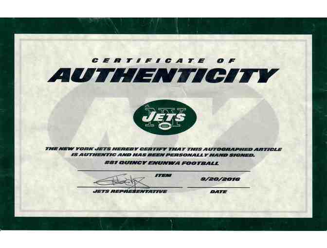 New York Jets Quincy Enunwa Autographed Football