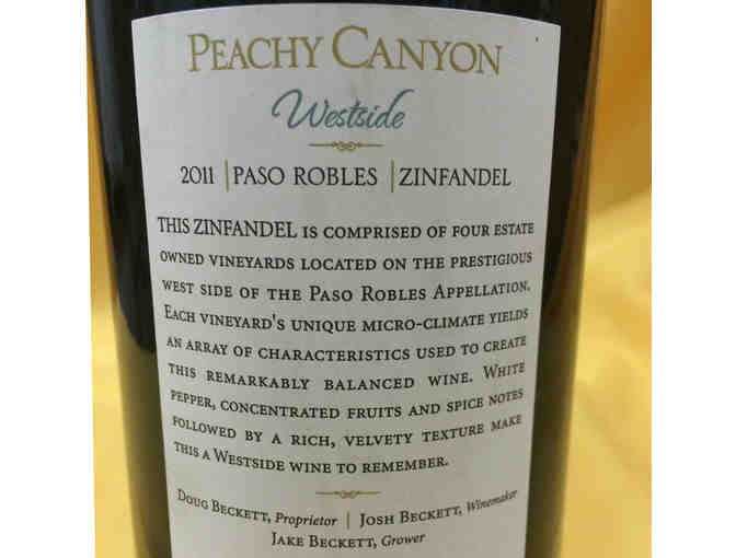 2011 Peachy Canyon Westside, Paso Robles. 1.5L Bottle Signed